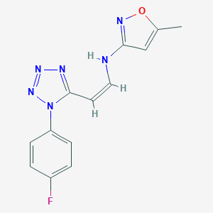 molecular formula C13H11FN6O B396581 N-{2-[1-(4-fluorophenyl)-1H-tetraazol-5-yl]vinyl}-N-(5-methyl-3-isoxazolyl)amine 