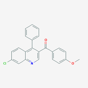 molecular formula C23H16ClNO2 B396587 (7-Chloro-4-phenyl-3-quinolinyl)(4-methoxyphenyl)methanone 