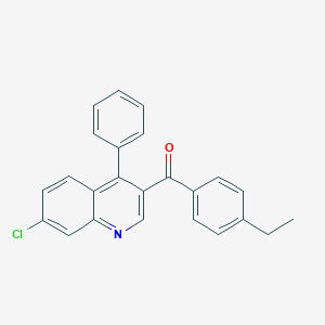 molecular formula C24H18ClNO B396588 (7-Chloro-4-phenyl-3-quinolinyl)(4-ethylphenyl)methanone 