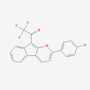 molecular formula C20H10BrF3O2 B396590 1-[2-(4-Bromophenyl)indeno[2,1-b]pyran-9-yl]-2,2,2-trifluoroethanone 