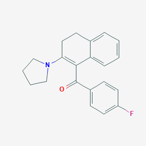 molecular formula C21H20FNO B396591 (4-Fluorophenyl)[2-(1-pyrrolidinyl)-3,4-dihydro-1-naphthalenyl]methanone 