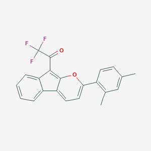 molecular formula C22H15F3O2 B396592 1-[2-(2,4-Dimethylphenyl)indeno[2,1-b]pyran-9-yl]-2,2,2-trifluoroethanone 