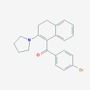 molecular formula C21H20BrNO B396596 (4-Bromophenyl)[2-(1-pyrrolidinyl)-3,4-dihydro-1-naphthalenyl]methanone 