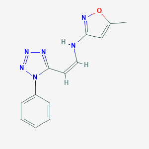 molecular formula C13H12N6O B396597 5-methyl-N-[2-(1-phenyl-1H-tetraazol-5-yl)vinyl]-3-isoxazolamine 