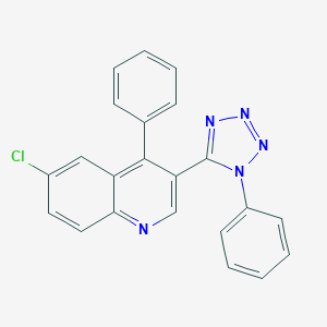 molecular formula C22H14ClN5 B396598 6-Chloro-4-phenyl-3-(1-phenyl-5-tetrazolyl)quinoline 