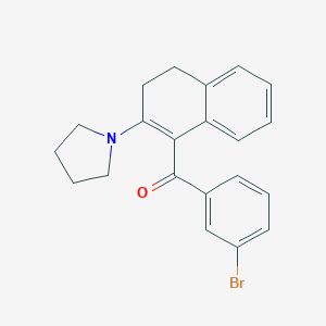 molecular formula C21H20BrNO B396600 (3-Bromophenyl)[2-(1-pyrrolidinyl)-3,4-dihydro-1-naphthalenyl]methanone 
