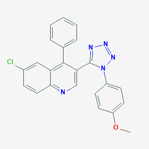 molecular formula C23H16ClN5O B396601 4-[5-(6-chloro-4-phenyl-3-quinolinyl)-1H-tetraazol-1-yl]phenyl methyl ether 