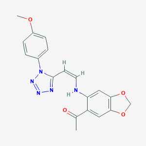 molecular formula C19H17N5O4 B396604 1-[6-({2-[1-(4-methoxyphenyl)-1H-tetraazol-5-yl]vinyl}amino)-1,3-benzodioxol-5-yl]ethanone 