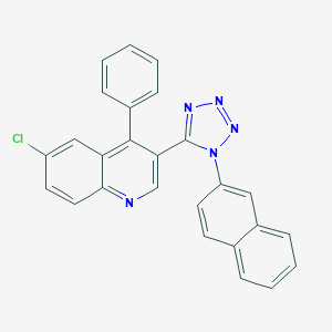 molecular formula C26H16ClN5 B396605 6-chloro-3-[1-(2-naphthyl)-1H-tetraazol-5-yl]-4-phenylquinoline 