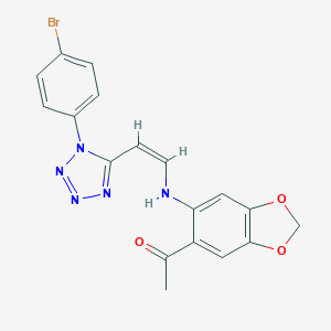 molecular formula C18H14BrN5O3 B396607 1-[6-({2-[1-(4-bromophenyl)-1H-tetraazol-5-yl]vinyl}amino)-1,3-benzodioxol-5-yl]ethanone 