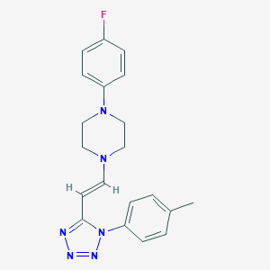 molecular formula C20H21FN6 B396610 1-(4-fluorophenyl)-4-{2-[1-(4-methylphenyl)-1H-tetraazol-5-yl]vinyl}piperazine 