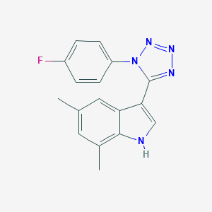 3-[1-(4-fluorophenyl)-1H-tetraazol-5-yl]-5,7-dimethyl-1H-indole