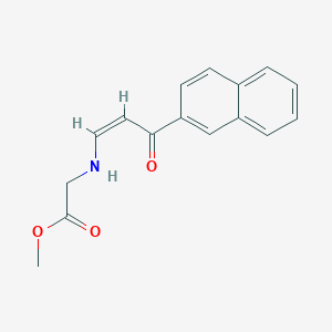 molecular formula C16H15NO3 B396615 Methyl {[3-(2-naphthyl)-3-oxo-1-propenyl]amino}acetate 