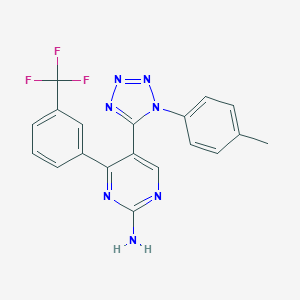 molecular formula C19H14F3N7 B396627 5-[1-(4-methylphenyl)-1H-tetraazol-5-yl]-4-[3-(trifluoromethyl)phenyl]-2-pyrimidinylamine 