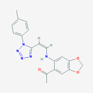 molecular formula C19H17N5O3 B396630 1-[6-({2-[1-(4-methylphenyl)-1H-tetraazol-5-yl]vinyl}amino)-1,3-benzodioxol-5-yl]ethanone 