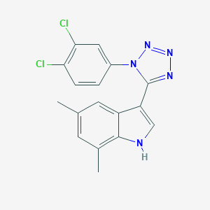 molecular formula C17H13Cl2N5 B396637 3-[1-(3,4-dichlorophenyl)-1H-tetraazol-5-yl]-5,7-dimethyl-1H-indole 