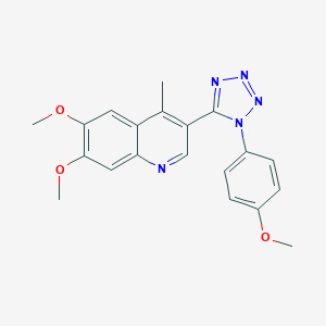 molecular formula C20H19N5O3 B396639 6,7-dimethoxy-3-[1-(4-methoxyphenyl)-1H-tetraazol-5-yl]-4-methylquinoline 