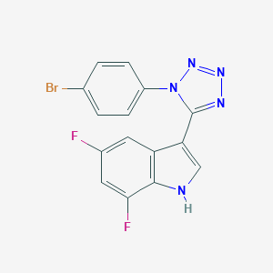 molecular formula C15H8BrF2N5 B396640 3-[1-(4-bromophenyl)-1H-tetraazol-5-yl]-5,7-difluoro-1H-indole 