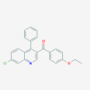 molecular formula C24H18ClNO2 B396641 (7-Chloro-4-phenyl-3-quinolinyl)(4-ethoxyphenyl)methanone 