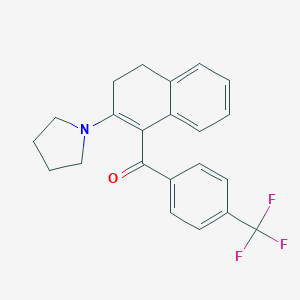molecular formula C22H20F3NO B396643 [2-(1-Pyrrolidinyl)-3,4-dihydro-1-naphthalenyl][4-(trifluoromethyl)phenyl]methanone 