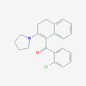 molecular formula C21H20ClNO B396646 (2-Chlorophenyl)[2-(1-pyrrolidinyl)-3,4-dihydro-1-naphthalenyl]methanone 