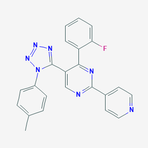 molecular formula C23H16FN7 B396649 4-(2-fluorophenyl)-5-[1-(4-methylphenyl)-1H-tetraazol-5-yl]-2-(4-pyridinyl)pyrimidine 