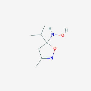 molecular formula C7H14N2O2 B039665 N-(5-Isopropyl-3-methyl-4,5-dihydroisoxazol-5-yl)hydroxylamine CAS No. 121556-97-6