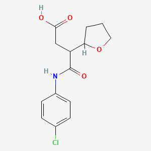 molecular formula C14H16ClNO4 B3966527 4-((4-Chlorophenyl)amino)-4-oxo-3-(tetrahydrofuran-2-yl)butanoic acid 