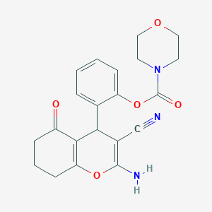 molecular formula C21H21N3O5 B3966653 2-(2-amino-3-cyano-5-oxo-5,6,7,8-tetrahydro-4H-chromen-4-yl)phenyl morpholine-4-carboxylate 