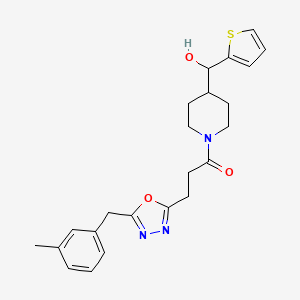 molecular formula C23H27N3O3S B3966715 (1-{3-[5-(3-methylbenzyl)-1,3,4-oxadiazol-2-yl]propanoyl}-4-piperidinyl)(2-thienyl)methanol 