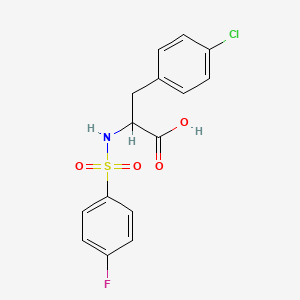 molecular formula C15H13ClFNO4S B3966735 4-chloro-N-[(4-fluorophenyl)sulfonyl]phenylalanine 