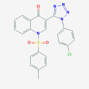 molecular formula C23H16ClN5O3S B396677 3-[1-(4-chlorophenyl)-1H-tetraazol-5-yl]-1-[(4-methylphenyl)sulfonyl]-4(1H)-quinolinone 