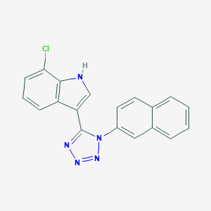 molecular formula C19H12ClN5 B396684 7-chloro-3-[1-(2-naphthyl)-1H-tetraazol-5-yl]-1H-indole 