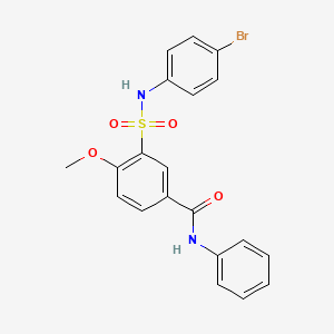 molecular formula C20H17BrN2O4S B3966866 3-[(4-bromophenyl)sulfamoyl]-4-methoxy-N-phenylbenzamide 