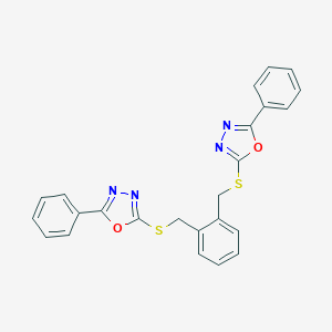 2-Phenyl-5-[(2-{[(5-phenyl-1,3,4-oxadiazol-2-yl)sulfanyl]methyl}benzyl)sulfanyl]-1,3,4-oxadiazole