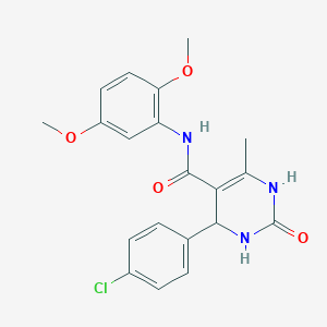 molecular formula C20H20ClN3O4 B3966885 4-(4-chlorophenyl)-N-(2,5-dimethoxyphenyl)-6-methyl-2-oxo-1,2,3,4-tetrahydro-5-pyrimidinecarboxamide 