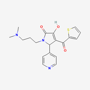 molecular formula C19H21N3O3S B3966888 1-[3-(dimethylamino)propyl]-3-hydroxy-5-(4-pyridinyl)-4-(2-thienylcarbonyl)-1,5-dihydro-2H-pyrrol-2-one 