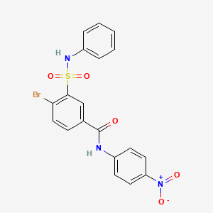 molecular formula C19H14BrN3O5S B3966929 4-bromo-N-(4-nitrophenyl)-3-(phenylsulfamoyl)benzamide 