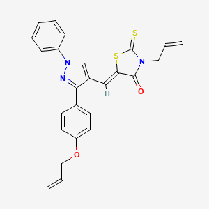 molecular formula C25H21N3O2S2 B3966935 3-allyl-5-({3-[4-(allyloxy)phenyl]-1-phenyl-1H-pyrazol-4-yl}methylene)-2-thioxo-1,3-thiazolidin-4-one 