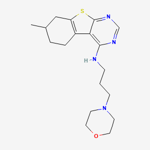 molecular formula C18H26N4OS B3966943 7-methyl-N-[3-(morpholin-4-yl)propyl]-5,6,7,8-tetrahydro[1]benzothieno[2,3-d]pyrimidin-4-amine 