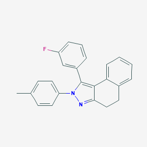 molecular formula C24H19FN2 B396700 1-(3-fluorophenyl)-2-(4-methylphenyl)-4,5-dihydro-2H-benzo[e]indazole 