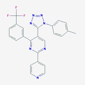 molecular formula C24H16F3N7 B396703 5-[1-(4-methylphenyl)-1H-tetraazol-5-yl]-2-(4-pyridinyl)-4-[3-(trifluoromethyl)phenyl]pyrimidine 