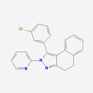 molecular formula C22H16BrN3 B396704 1-(3-bromophenyl)-2-(2-pyridinyl)-4,5-dihydro-2H-benzo[e]indazole 