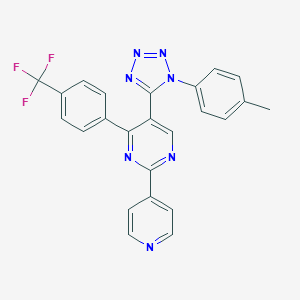 molecular formula C24H16F3N7 B396705 5-[1-(4-methylphenyl)-1H-tetraazol-5-yl]-2-(4-pyridinyl)-4-[4-(trifluoromethyl)phenyl]pyrimidine 