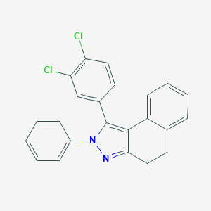 molecular formula C23H16Cl2N2 B396706 1-(3,4-dichlorophenyl)-2-phenyl-4,5-dihydro-2H-benzo[e]indazole 