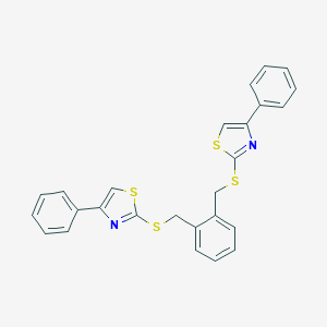 molecular formula C26H20N2S4 B396713 4-Phenyl-2-[(2-{[(4-phenyl-1,3-thiazol-2-yl)sulfanyl]methyl}benzyl)sulfanyl]-1,3-thiazole 