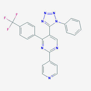 molecular formula C23H14F3N7 B396718 5-(1-phenyl-1H-tetraazol-5-yl)-2-(4-pyridinyl)-4-[4-(trifluoromethyl)phenyl]pyrimidine 