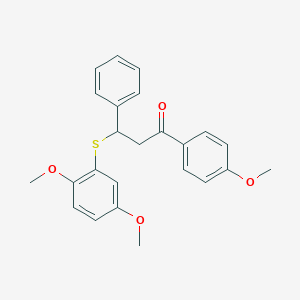 molecular formula C24H24O4S B396726 3-[(2,5-Dimethoxyphenyl)sulfanyl]-1-(4-methoxyphenyl)-3-phenyl-1-propanone 