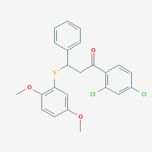 molecular formula C23H20Cl2O3S B396728 1-(2,4-Dichlorophenyl)-3-[(2,5-dimethoxyphenyl)sulfanyl]-3-phenyl-1-propanone 