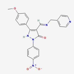 5-(4-methoxyphenyl)-2-(4-nitrophenyl)-4-{[(4-pyridinylmethyl)amino]methylene}-2,4-dihydro-3H-pyrazol-3-one